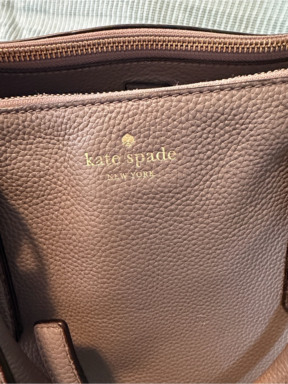kate spade Pebbled Leather Shoulder Bag in Taupe - Picture 5 of 10
